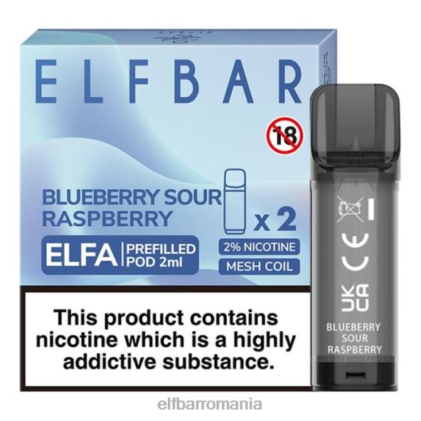 elfbar elfa pastă preumplută - 2ml - 20mg (pachet de 2) afine zmeura acra DF24S114