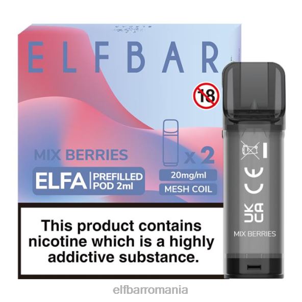 elfbar elfa pastă preumplută - 2ml - 20mg (pachet de 2) amestecați fructele de pădure DF24S132