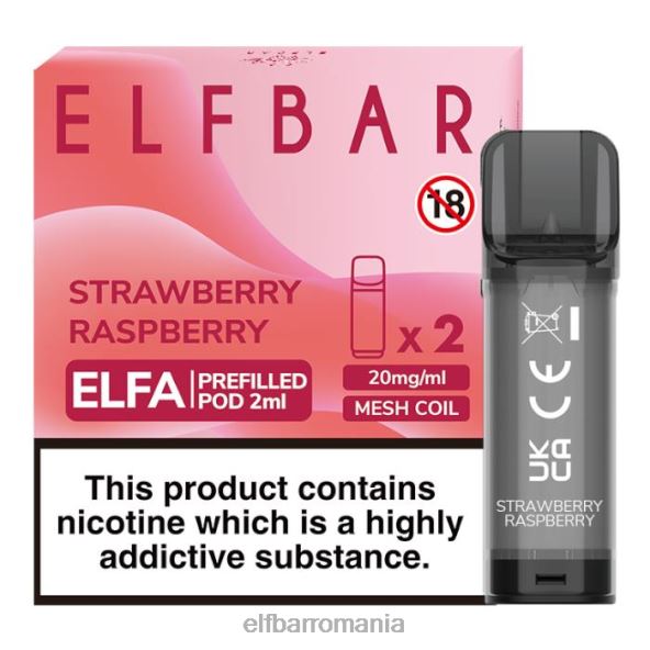 elfbar elfa pastă preumplută - 2ml - 20mg (pachet de 2) căpșuni zmeură DF24S112