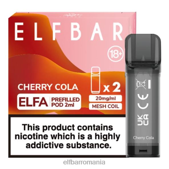 elfbar elfa pastă preumplută - 2ml - 20mg (pachet de 2) cola cu cireșe DF24S113