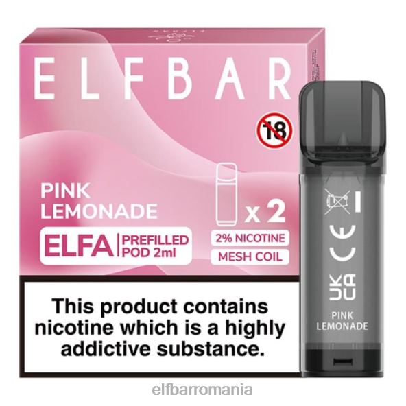 elfbar elfa pastă preumplută - 2ml - 20mg (pachet de 2) limonadă roz DF24S111