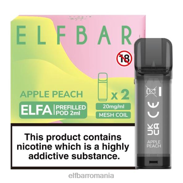 elfbar elfa pastă preumplută - 2ml - 20mg (pachet de 2) măr piersic DF24S116