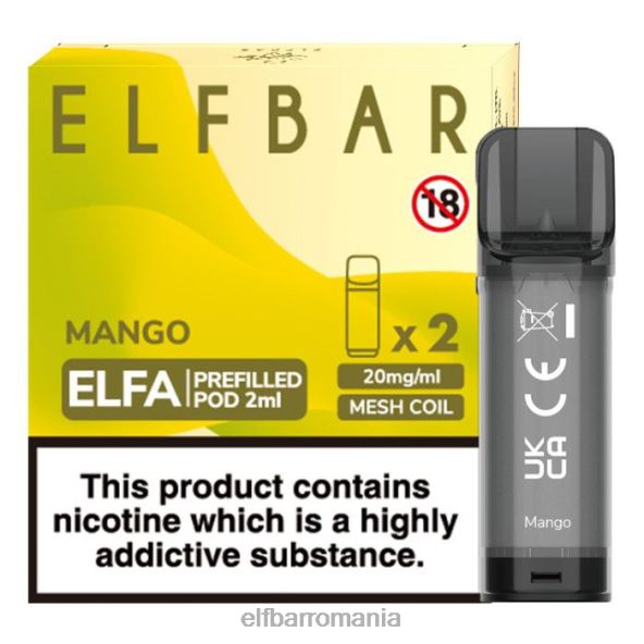 elfbar elfa pastă preumplută - 2ml - 20mg (pachet de 2) mango DF24S118