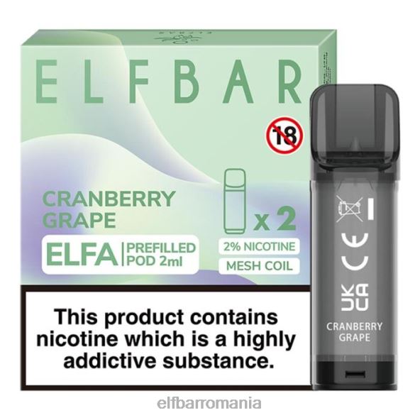 elfbar elfa pastă preumplută - 2ml - 20mg (pachet de 2) struguri de afine DF24S127