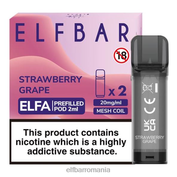 elfbar elfa pastă preumplută - 2ml - 20mg (pachet de 2) struguri de căpşuni DF24S130