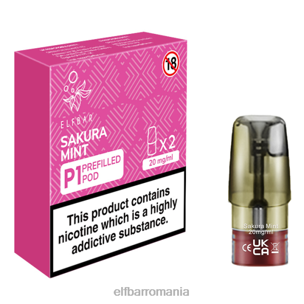 elfbar mate 500 p1 păstăi preumplute - 20 mg (pachet de 2) sakura mentă original DF24S167