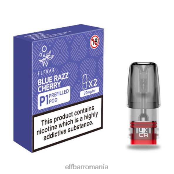 elfbar mate 500 p1 păstăi preumplute - 20mg (pachet de 2) cireș albastru razz original DF24S165