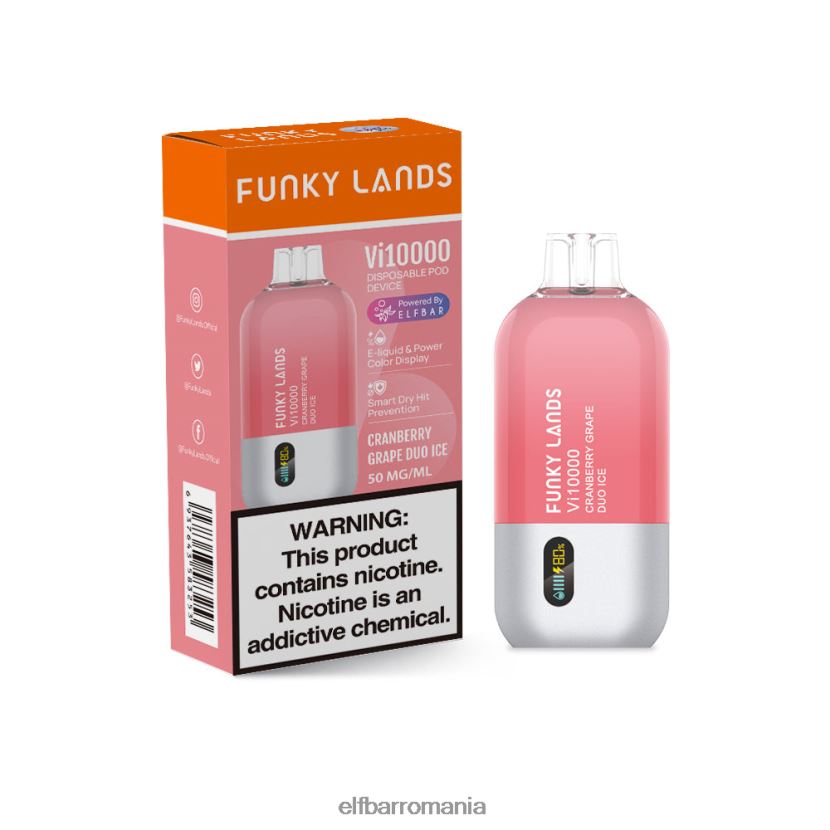 ELFBAR funky lands cea mai bună aromă vape de unică folosință serie vi10000 de struguri gheață duo de struguri de afine R06FNN150