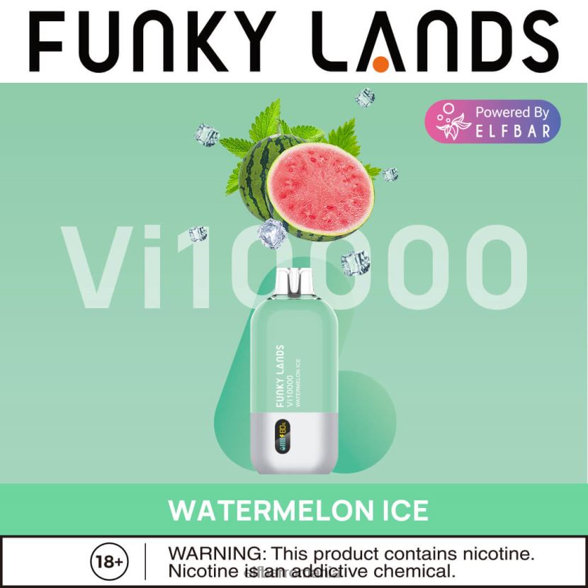 ELFBAR funky lands cea mai bună aromă vape de unică folosință serie vi10000 iced gheata de pepene verde R06FNN154