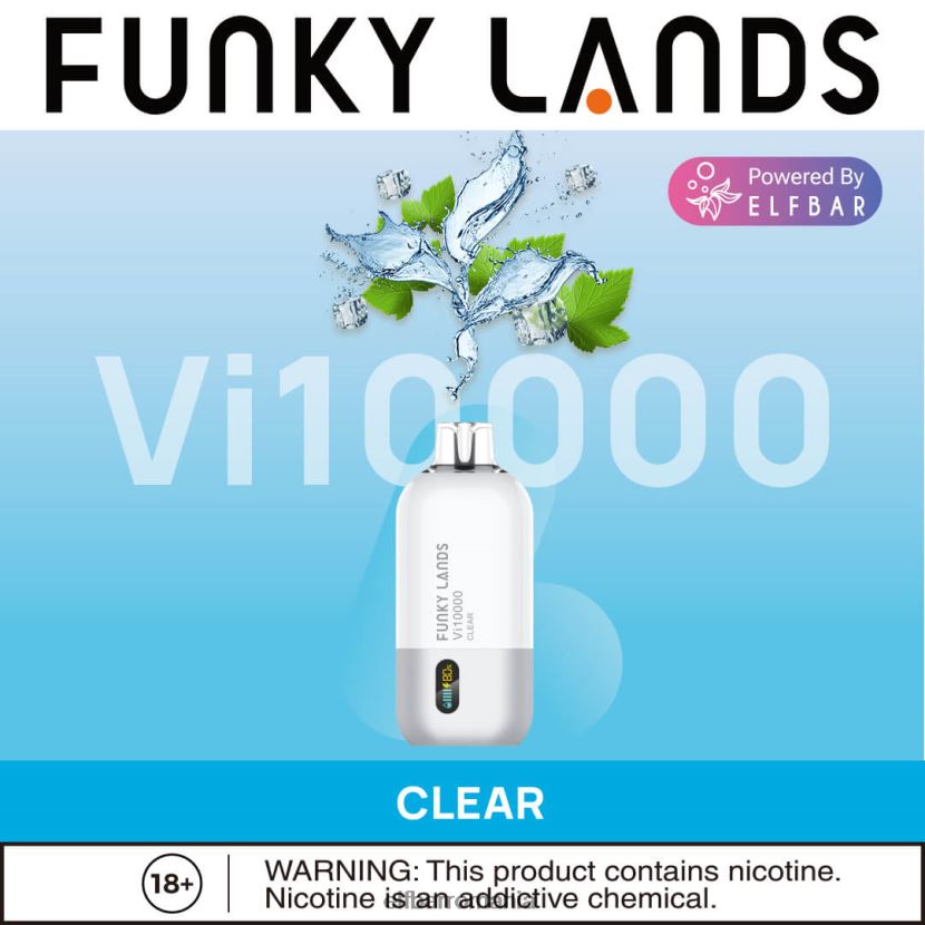 ELFBAR funky lands vape de unică folosință vi10000 puf clar R06FNN169