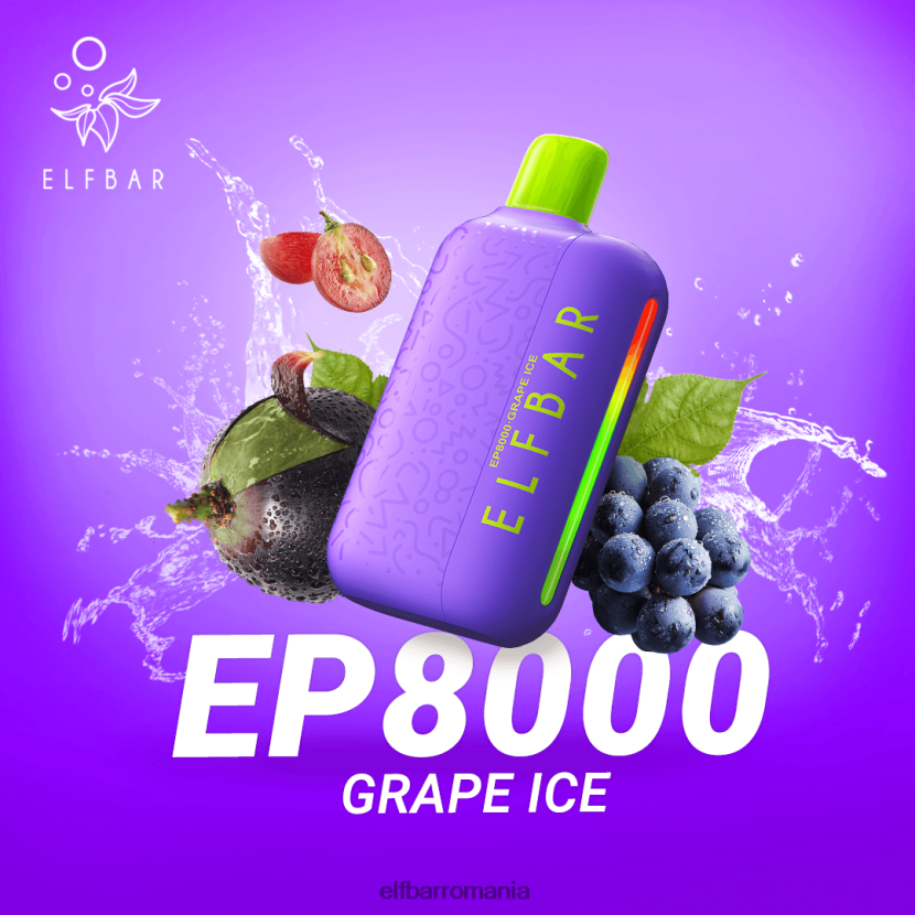 ELFBAR vaporizator de unică folosință noi ep8000 puf gheață de struguri R06FNN59