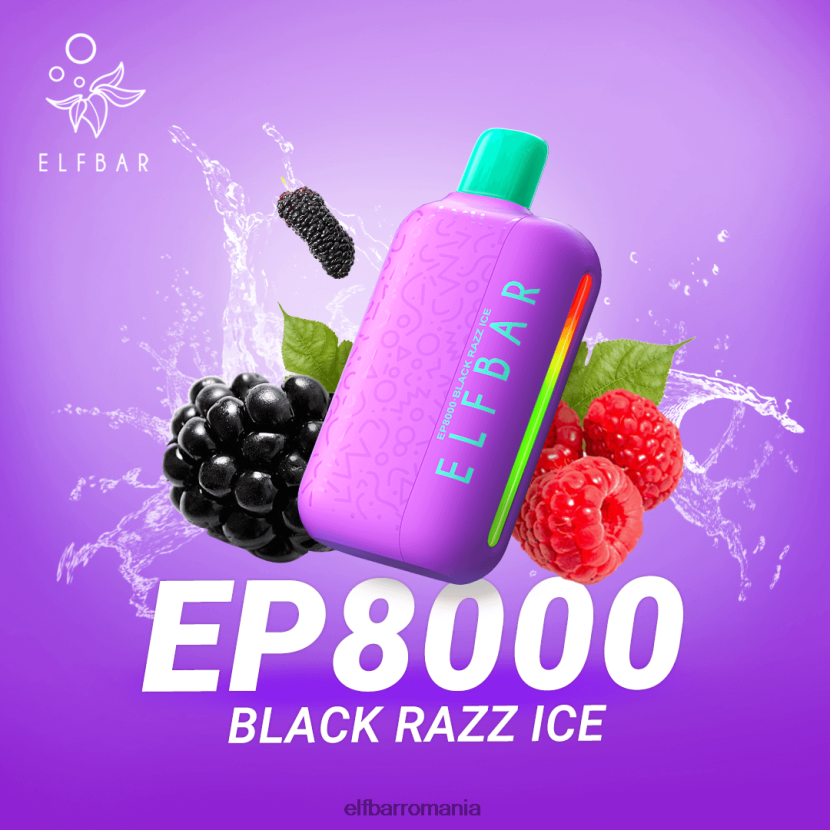 ELFBAR vaporizator de unică folosință noi ep8000 puf gheață neagră R06FNN70