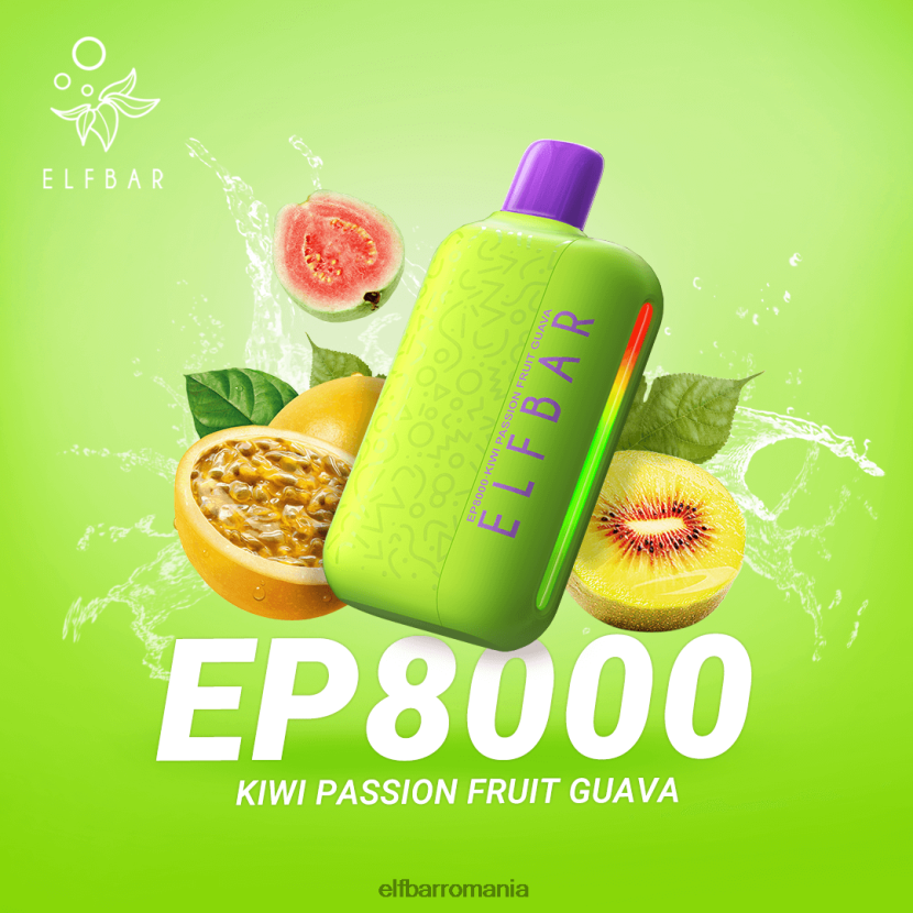 ELFBAR vaporizator de unică folosință noi ep8000 puf kiwi guava fructul pasiunii R06FNN60