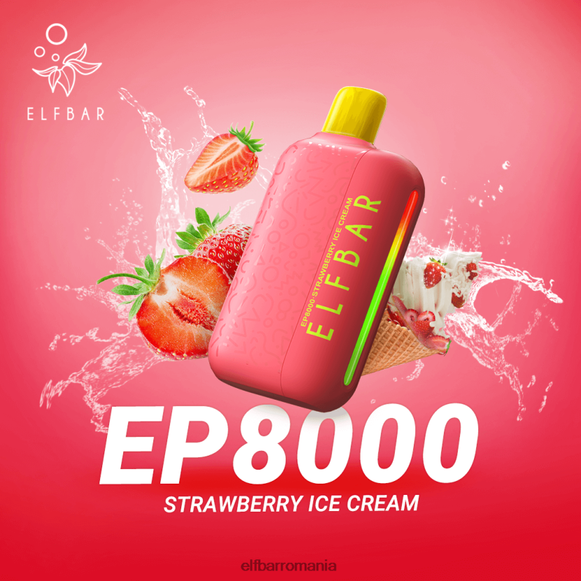 ELFBAR vaporizator de unică folosință noi ep8000 puf înghețată de căpșuni R06FNN75