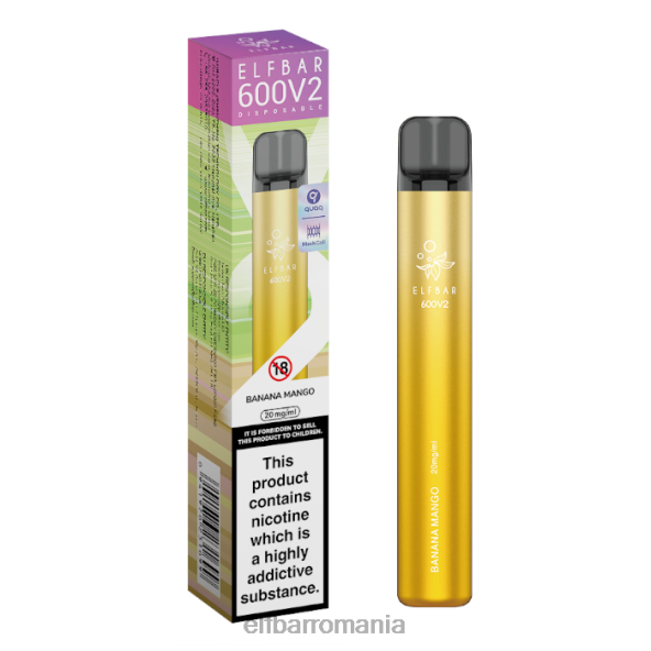 elfbar 600v2 vape de unică folosință - 20mg banana mango DF24S22