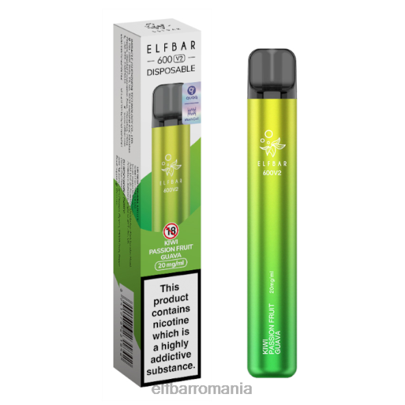 elfbar 600v2 vape de unică folosință - 20mg kiwi guava fructul pasiunii DF24S12