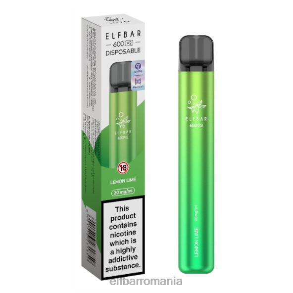 elfbar 600v2 vape de unică folosință - 20mg lamaie limeta DF24S15