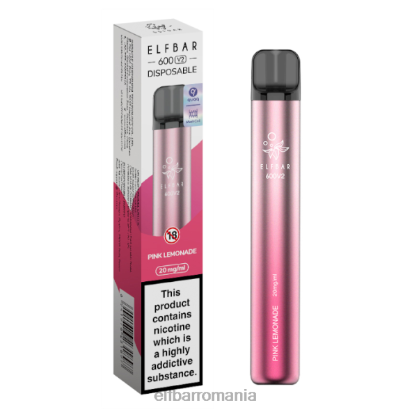 elfbar 600v2 vape de unică folosință - 20mg limonadă roz DF24S7