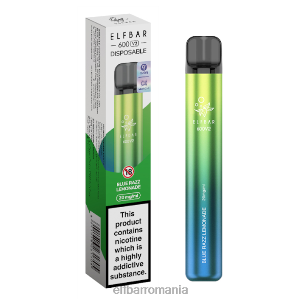 elfbar 600v2 vape de unică folosință - 20mg limonada albastru razz DF24S13