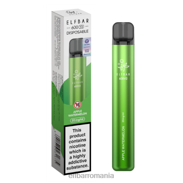 elfbar 600v2 vape de unică folosință - 20mg mere pepene verde DF24S21