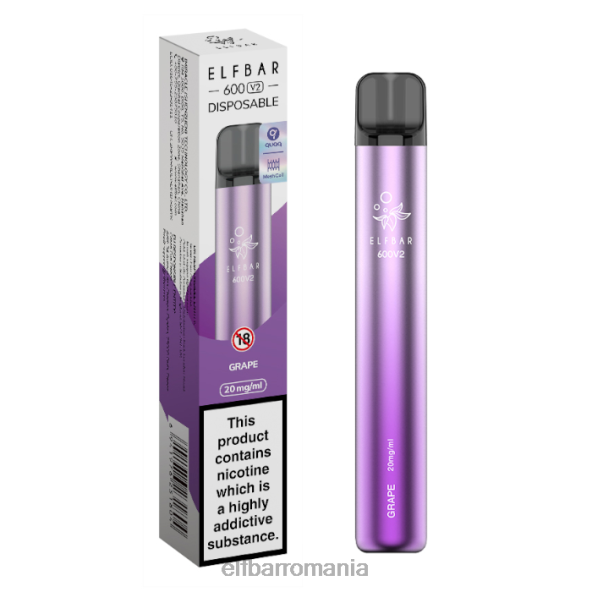 elfbar 600v2 vape de unică folosință - 20mg struguri DF24S2